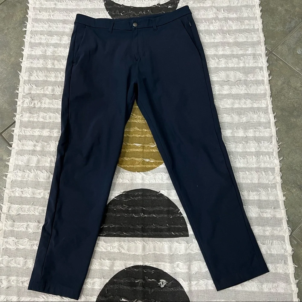 Lululemon Pants Men 34 Navy  Commission SLIM Fit Warpstreme Stretch Golf Chino - Picture 2 of 11